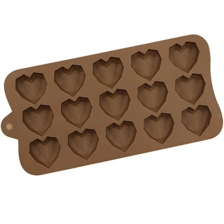 

Jubilant 15 Cavity Chocolate Mold Non-stick Food Grade DIY Silicone Creative Love Heart Shape Candy Baking Mould for Bakery