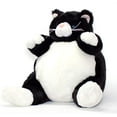 thumbnail image 3 of Unipak Plumpee Cat Plush Toy, 9 inches Tall, Black and White, 3 of 4