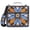 Blue Orange White Feather, variant on 3 Ring Zipper Binder with Shoulder Strap Waterproof Trapper Keeper 1.5 Inch D-Ring 500 Sheets Capacity Watercolor Chandelier Plant