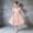Pink, variant on Girls Solid Color U Neck Dress, Elegant Princess Party Gown with Bow Waist, Flower Girl Junior Bridesmaid Dress for Wedding and Special Occasions Navy 140