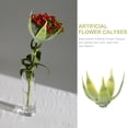 thumbnail image 3 of 50 cálices de flores artificiales de plástico, sépalos verdes de plástico, cálices para hacer flores artificiales., 3 of 6