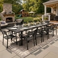 thumbnail image 4 of Crestlive Products 117" Outdoor Aluminum Patio Dining Table for 6-8 People with Umbrella Hole, Weather Resistant Outdoor Dining Table for Backyard, Patio, Garden, Black, 4 of 7