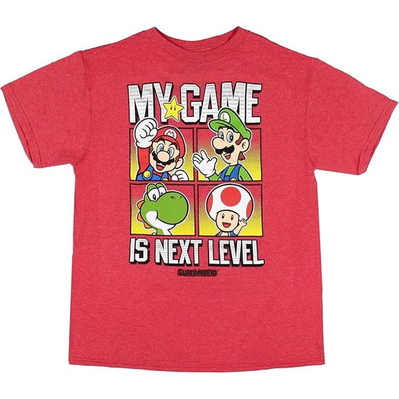 Boys Crew Neck Super Mario Short Sleeve Graphic T-Shirt