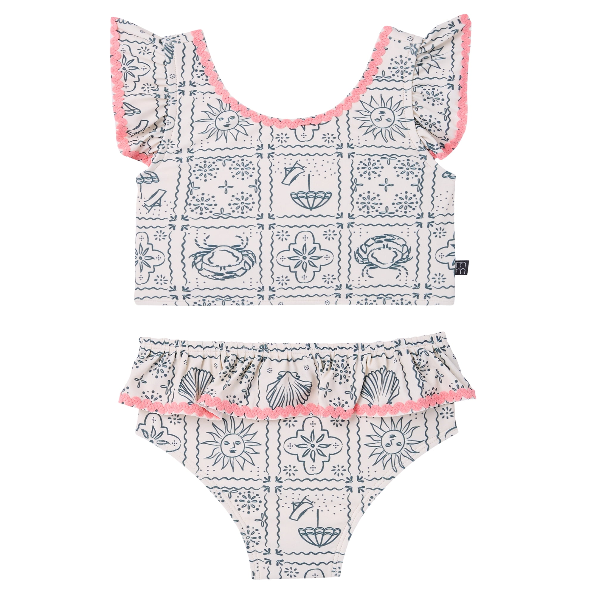 Modern Moments by Gerber Toddler Girl 2-Piece Swimsuit with Ric Rac, Sizes 12M-5T