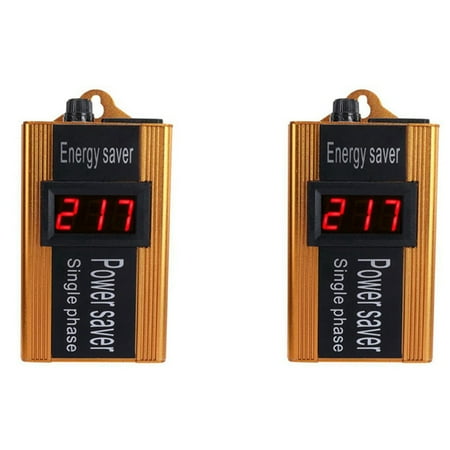 

2X Intelligent Saver Energy Saving Devices Smart Factor Saver Saving Box 100KW Gold US Plug