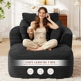 thumbnail image 6 of Muumblus Chaise Lounge Indoor, Cozy Lounge Chair Sleeper Sofa for Adults, No Assembly Required, Black Corduroy, 6 of 9