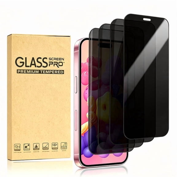 Hotpom 4-Pack Privacy Screen Protector for iPhone 18 Pro Max/ 17 Pro Max, Anti-Spy & Anti-Glare, Easy Installation with Case Friendly Design