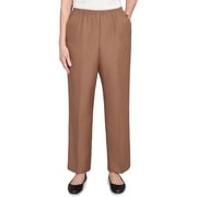 Alfred Dunner Womens Classic Signature Fit Textured Trousers With All-Around Elastic Waistband