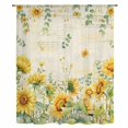 thumbnail image 2 of Sunflower Sheer Curtains 63 Inches Long, Summer Eucalyptus Botanical Floral Vintage Light Filering Curtains, Breathable Simi Curtain Privacy Drapes for Living Room Lightweight Window Treatment, 2 of 9