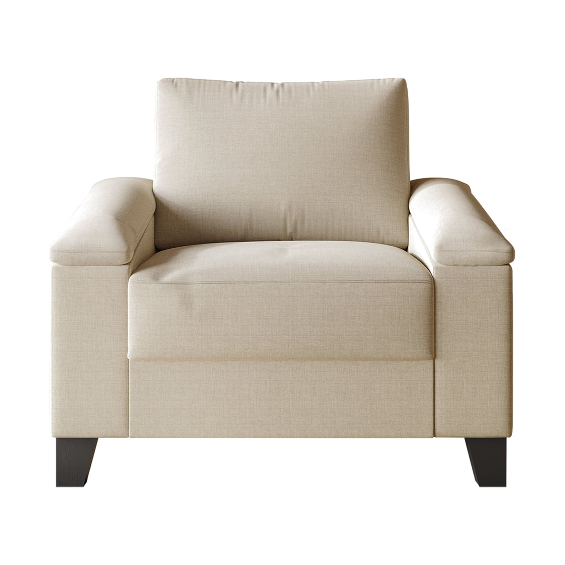 Castle Place Elegance Linen Upholstered Armchair, Beige