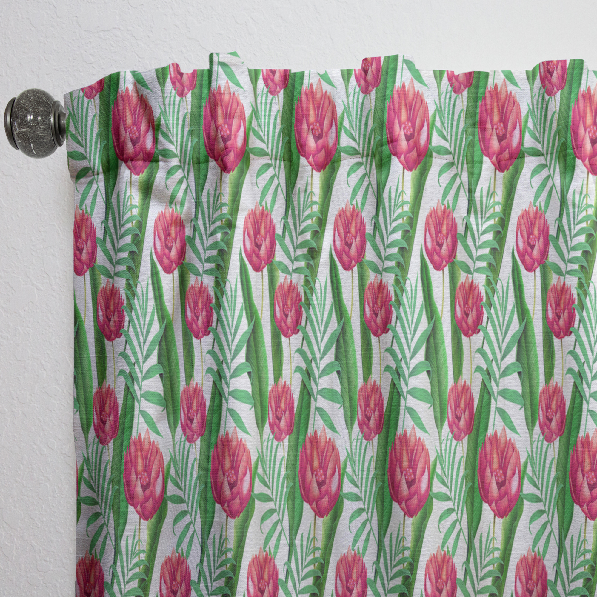 Designart 'Tropical Bright Mood XI' Floral Curtain Panel