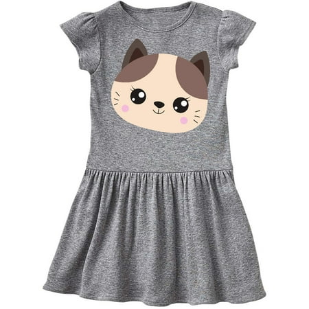 

Inktastic Cute Cat Little Cat Cat Head Brown Cat Gift Toddler Girl Dress