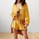 thumbnail image 4 of Suéter Mono básico con cuello vuelto para mujer, traje holgado de estilo Vintage con cuello en V para vacaciones Kuymtek Amarillo T M para Mujer, 4 of 6