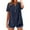 a-Navy19038, variant on VNKIDY Women Shirts Ladies Casual V Neck Half Button Short Sleeve Top With Front Pocket Loose Fit Solid Color Blouse For Summer Daily Wear Casual Tops