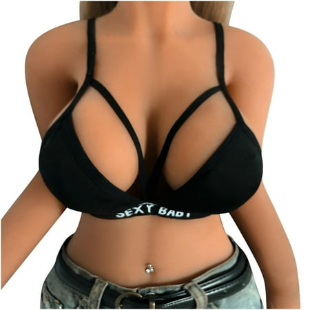 

Seamless Underwear For Women Alluring Women Cage Bra Elastic Cage Bra Strappy Hollow Out Bra Bustier Spaghetti Strap Cutout Bra Black XL