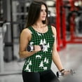 thumbnail image 6 of Gukieu Christmas tree green plaid Print Women's Quick-drying Fitness Vest, Round Neck Sleeveless Fitness T-shirt, Suitable for Yoga, Sports-Medium, 6 of 7