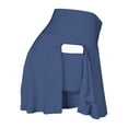 thumbnail image 4 of Aihuaihua Crossover Athletic Skorts for Women High Waist 2 in 1 Flowy Running Skirt with Pockets Stretchy Workout Tennis Skorts Navy M, 4 of 7