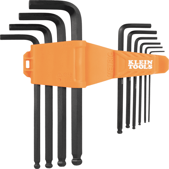 Klein Tools Long Ball-End Hex Key Set, Metric, 10-Piece