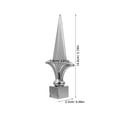 thumbnail image 2 of IDEANATEGRATE 2Pack Elegant Design Silver Fence Toppers Trident Metal Finials for Outdoor Space, 2 of 8