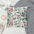 thumbnail image 2 of Qinduosi Flower Throw Pillow Covers  Inch Spring Summer Green and Pink Botanical Floral Decorative Pillowcases Square Cushion Covers for Couch Sofa Bedroom Livingroom (Pack of ), 2 of 5