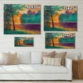 thumbnail image 4 of Designart 'Colorful Trees During Twilight Along River' Traditional Print on Natural Pine Wood, 4 of 5