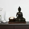 thumbnail image 4 of Estatua de Buda de resina, decoración del hogar, portavelas, figura decorativa para habitación, vela Negro, 4 of 8