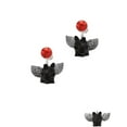 thumbnail image 2 of Delight Jewelry Black Flying Pig with Wings Red Crystal Clip on Earrings, 2 of 5