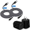 thumbnail image 1 of Zacenei USB Charger Block,2Pack iPhone Charging Cables 10ft Charger Cord & 2Pack USB Charger Adapter Wall Charger Plug Multi Charger Fast Charging Cords 10ft Charger Block Compatible for iPhone 14 13, 1 of 1