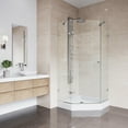 thumbnail image 5 of VIGO Verona 38 in. L x 38 in. W x 79 in. H Frameless Hinged Neo-angle Shower Enclosure Kit in Brushed Nickel with Clear Glass, 5 of 10