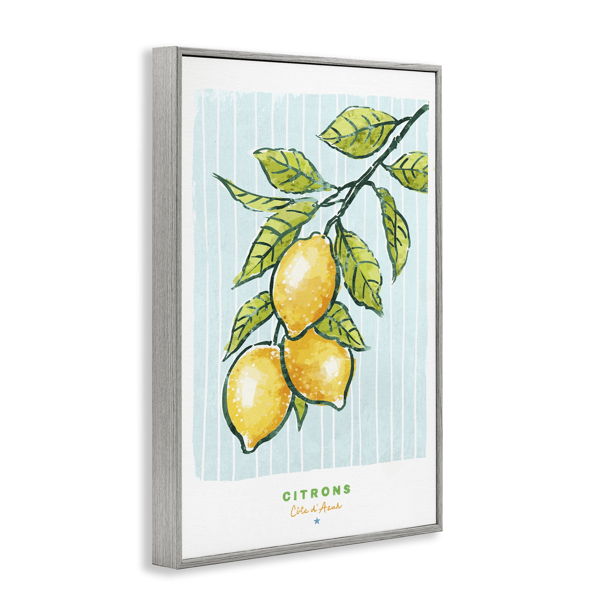 Stupell Industries Modern Bistro Lemons Gray Framed Giclee Art, design by Chad Barrett