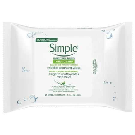 Simple Micellar Facial Wipes, 25 ct