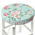 thumbnail image 3 of Balery Vintage Floral Velvet Round Bar Chair Cushion Cover Adjustable, Protects From Scratches And Stains, Soft & Washable Ideal For Wooden And Metal Stools - 14 Inch, 3 of 7