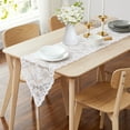 thumbnail image 6 of Warm Home Designs 14 x 36 White Lace Table Runner with Rose Design & 2 Attached Tassels. MTR White 36, 6 of 6