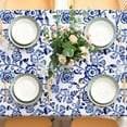 thumbnail image 4 of White Blue Floral Tablecloth 60 x 102 Inch Vintage Floral Table Cover Retro Rectangle Table Cloth for Home Kitchen Dining Table Decoration Supplies, 4 of 6