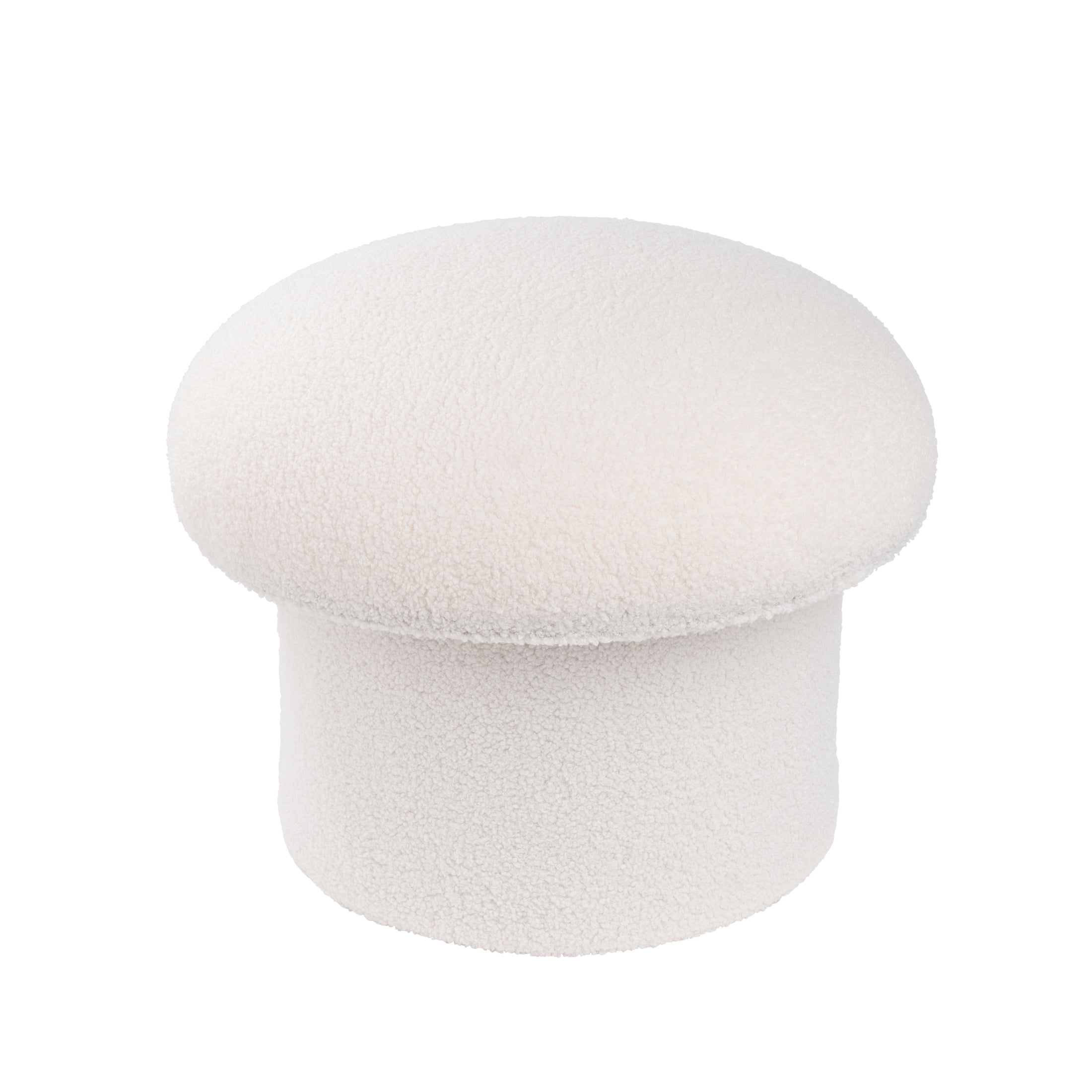Mainstays Boucle Mushroom Upholstered Storage Ottoman, Cream