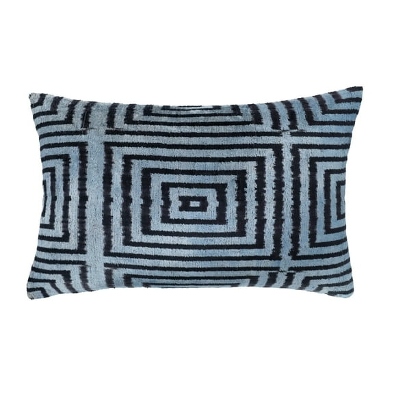 Manhattan Silk Velvet Ikat Pillow, 16" X 24" Case Only