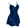 thumbnail image 4 of Ihph7 Chemise Nightgowns for Women Satin Nightgowns for Women Babydoll Chemise Womens Night Gowns for Sleeping Pajama Dress for Women Gowns for Women Sleepwear Navy L, 4 of 7