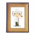 thumbnail image 1 of White Hat Colombia Cartoon Photo Frame Exhibition Display Art Desktop Painting, 1 of 3