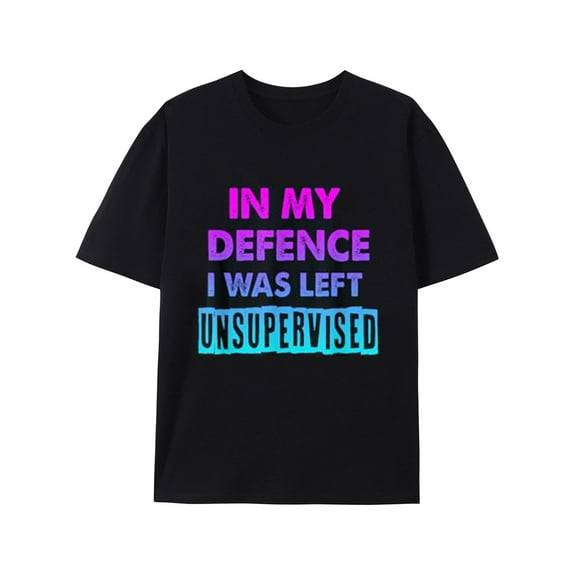 Funny Saying in My Defense, I was Left Unsupervised Retro T-Shirt White.