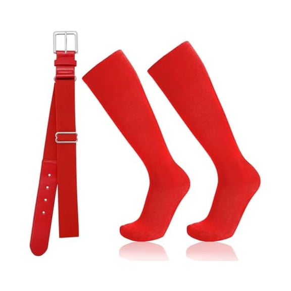 EryueerBaseball Socks and Belt Combo for Youth Adult - Softball Socks and Belt for Boys and Girls