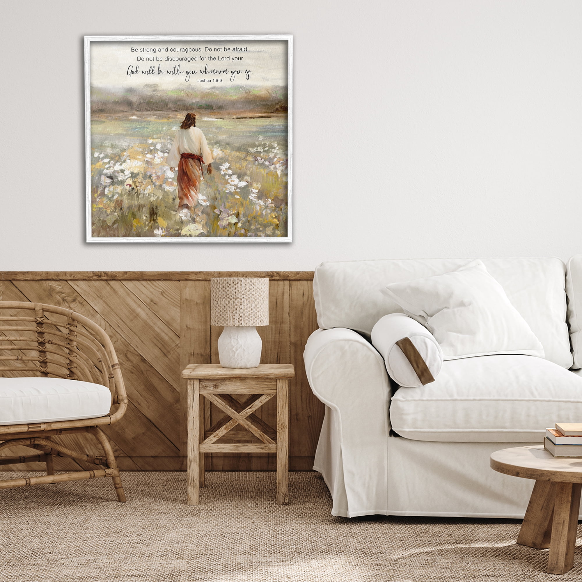 Stupell Industries God With You Wherever White Framed Giclee Art, design by Sally Swatland