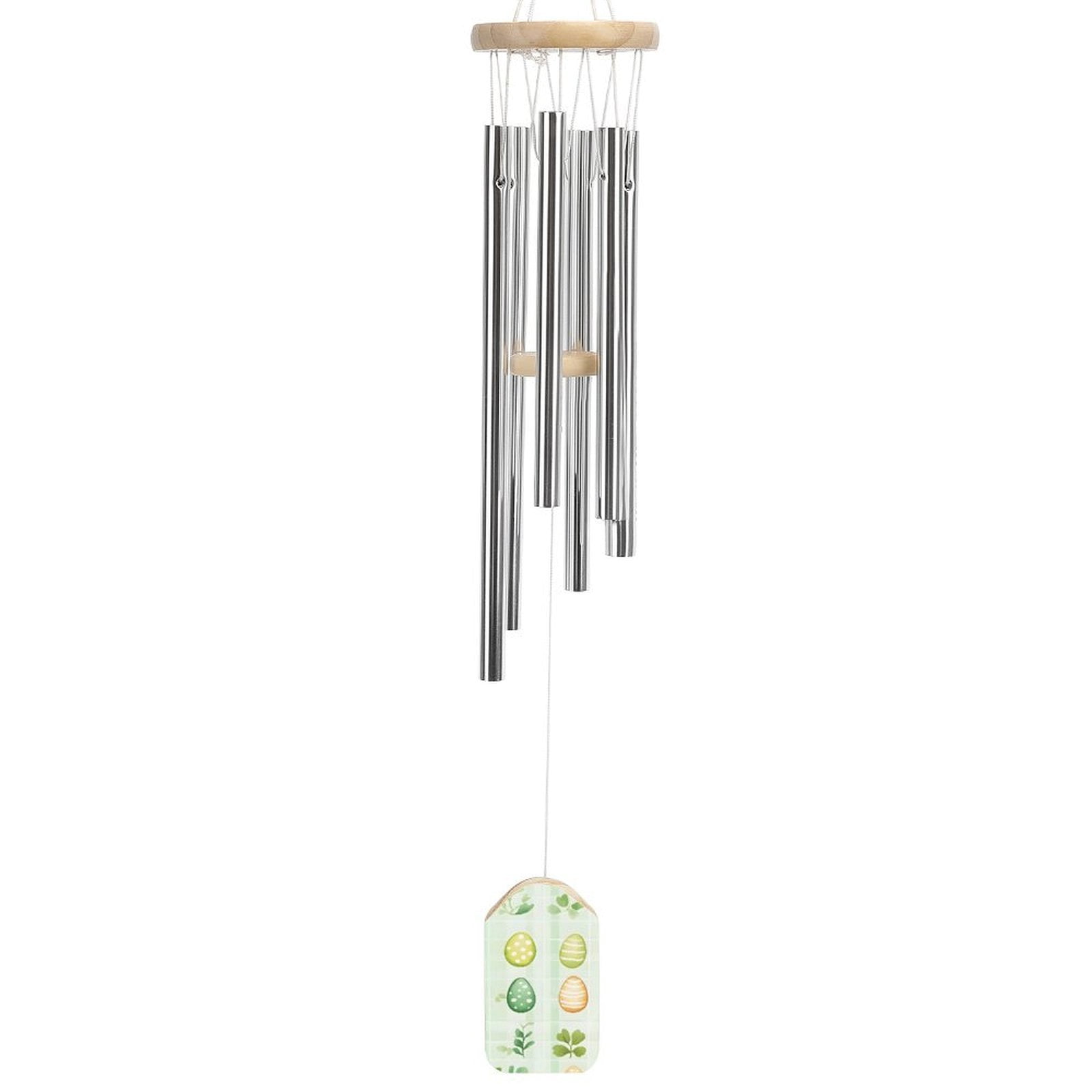 2.2×3.9in Nylon Rope Fixed 6 Aluminum Alloy Metal Tubes Clear Sound Wear Resistance Strong Durable Easter Day Easter Eggs Leaves Watercolor Eggs