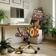 thumbnail image 3 of Renewold American Tribal Highland Cow Sunflower Cow Print Office Chair Cover Spandex Computer Desk Chair Cover Anti-slip Decorative High Back Chair Slipcover with Elastic Bottom Home Office Decor, L, 3 of 7