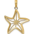 thumbnail image 4 of 14K Yellow & Rhodium With White Small Starfish Charm (26 X 21.1) Made In United States k9392, 4 of 5