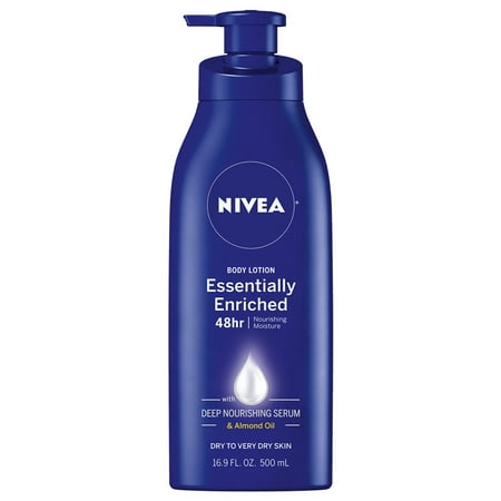 NIVEA Essentially Enriched Body Lotion - Pack of 2, 48 Hour Moisture For Dry to Very Dry Skin - 16.9 Fl. Oz. Bottles