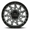 thumbnail image 2 of 4 x Lock Off-Road LUNATIC 20X9 5X127 +0mm Matte Grey W/ Black Ring Rim 20 Inch, 2 of 3