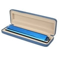thumbnail image 2 of Mouth Organ, 28 Holes Multi Point Support 28 Holes Harmonica Double Row Nozzle Blue Clear Texture  For Beginners For Home, 2 of 8