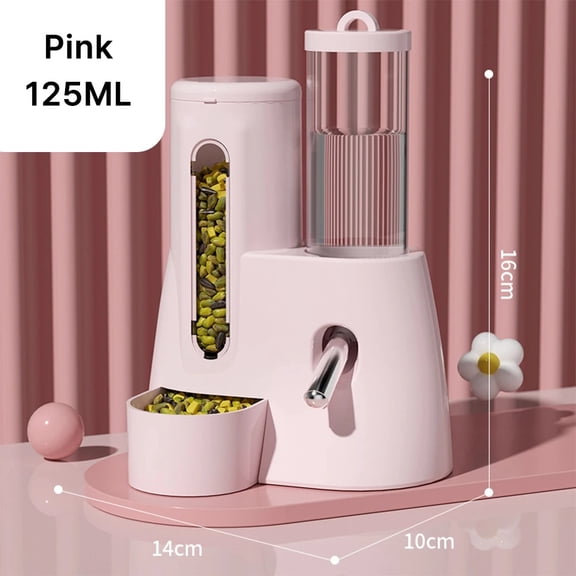 Hamster Water Feeder Small Animal Automatic Dispenser Drinking Water Bottle Bowls Dish with Food Container for Guinea Pig Rat