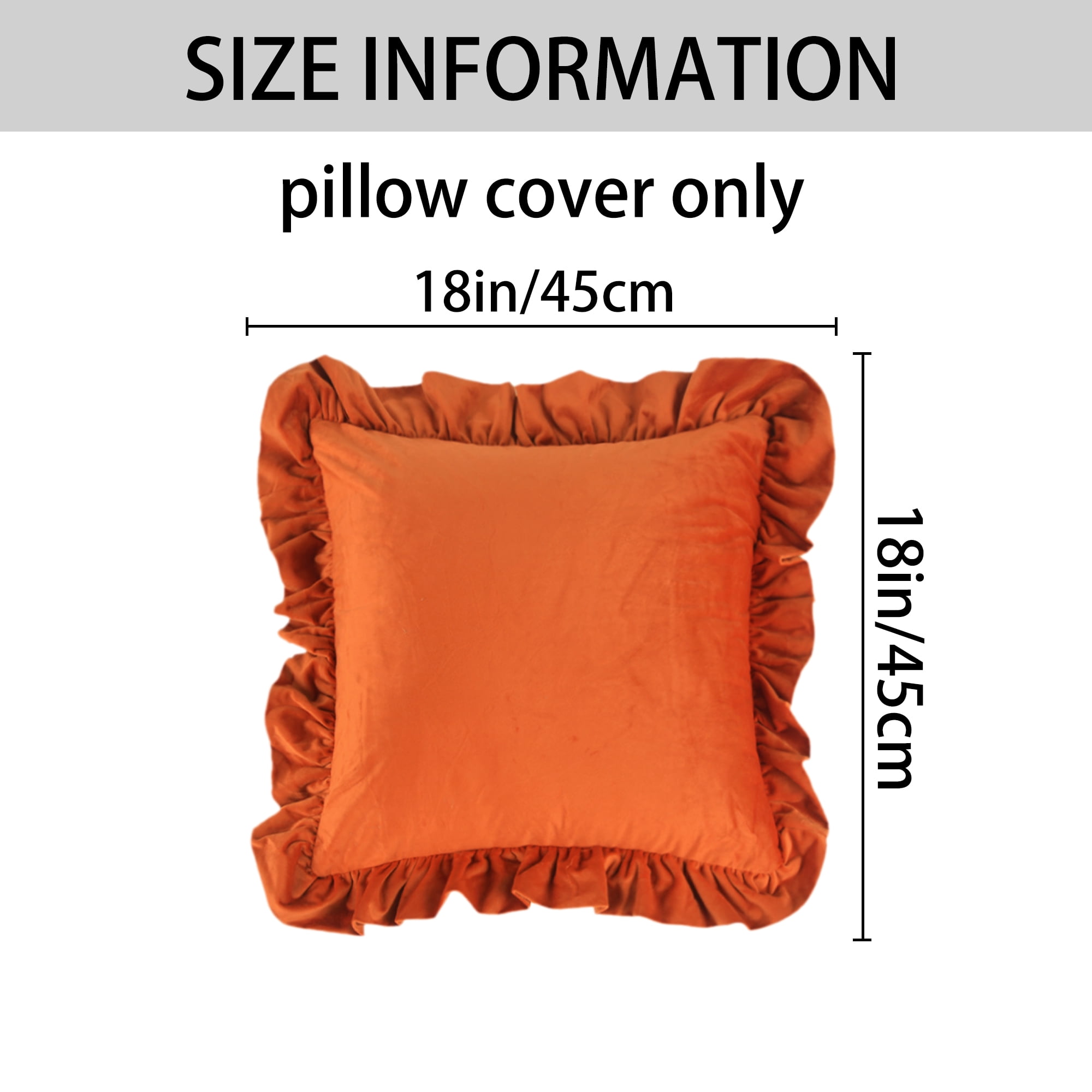 Unique Bargains 2 Pcs Scalloped Square Throw Pillow Covers Orange/Pink 18" x 18"