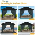 thumbnail image 5 of HOTEEL 10'x12' Hardtop Gazebo, Outdoor Steel Double Galvanized Roof Canopy, Aluminum Frame Permanent Pavilion Metal Gazebo with Curtains and Nettings, Sunshade for Patios, Gardens, Lawns, Black, 5 of 14
